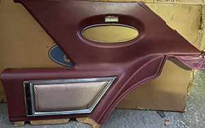 Quarter Trim Panel, Inner Upholstery in the Rare Color Rose and Gold Passenger Side Rear NOS