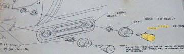 Knob, Radio Control - Tuner And Volume Radio Knob- NOS