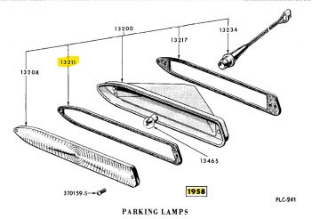 Bezel Door, Parking Light Driver Side - NOS