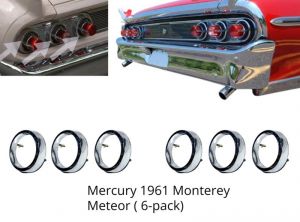 Tail Light Chrome Bezel Set- Monterey Meteor NOS