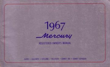 1967 Mercury Comet Caliente Comet Cyclone Owner Manual- OEM