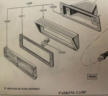 Parking Light Assembly Front Turn Signal- NOS