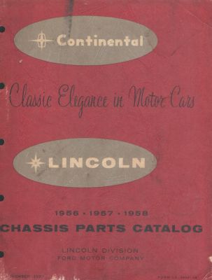 1956-1958 Lincoln Chassis Parts Catalog