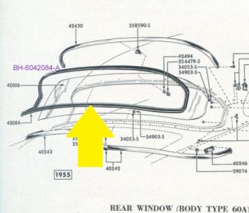 Weatherstrip, Backglass Gasket - EXCEPT 1955 CAPRI