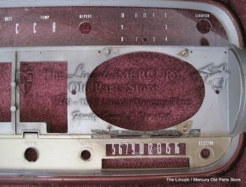 Lens, Dash Face UPPER ONLY for 1953-1954 Lincoln Instrument Panel, Speedometer goes to 120 mph