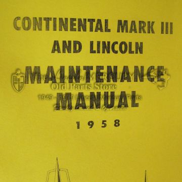 Manual, Maintenance- NEW